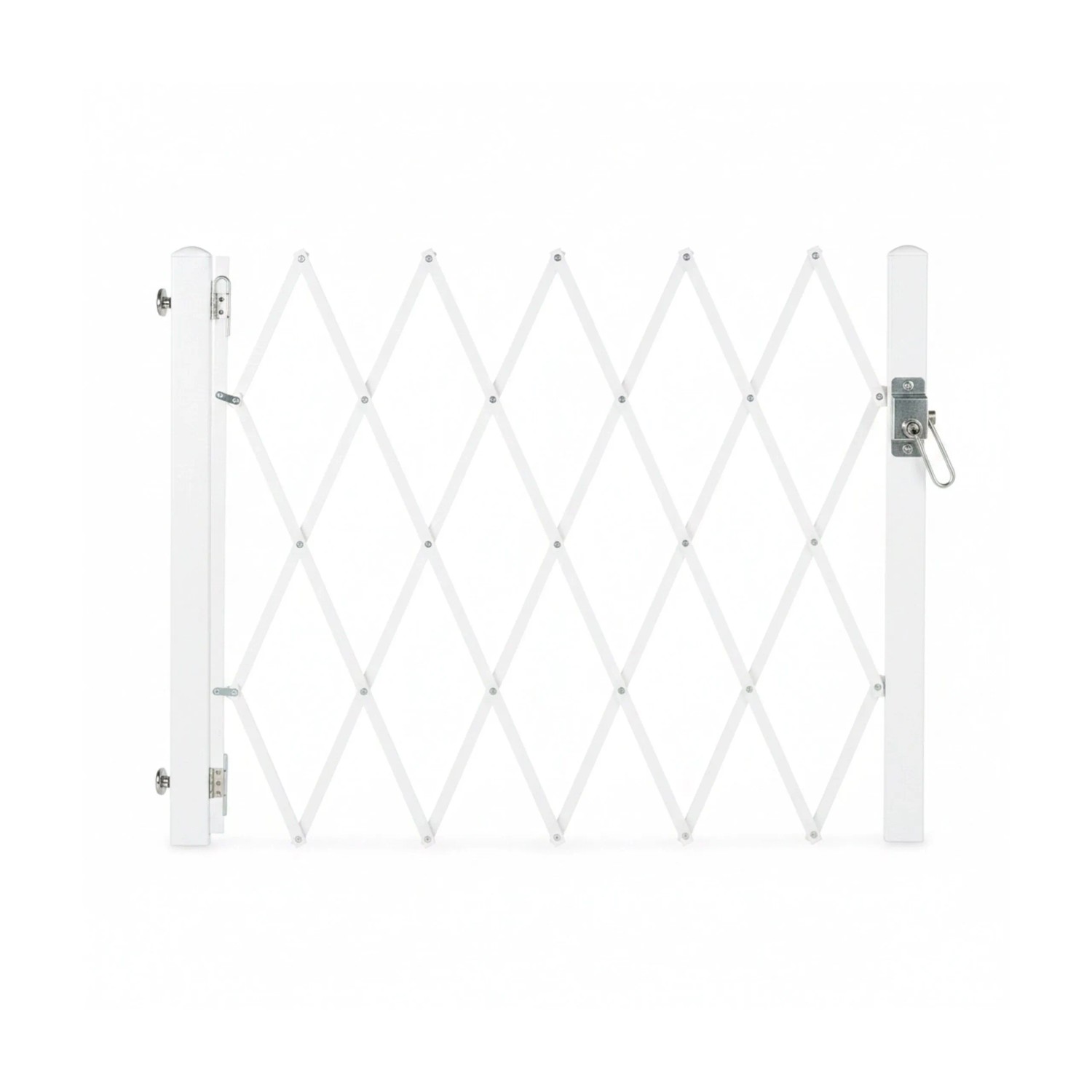 Relaxdays Hundeabsperrgitter Bambus Eisen Weiß Ausziehbar 87,5-100 cm x 17-130 cm 1,5 kg