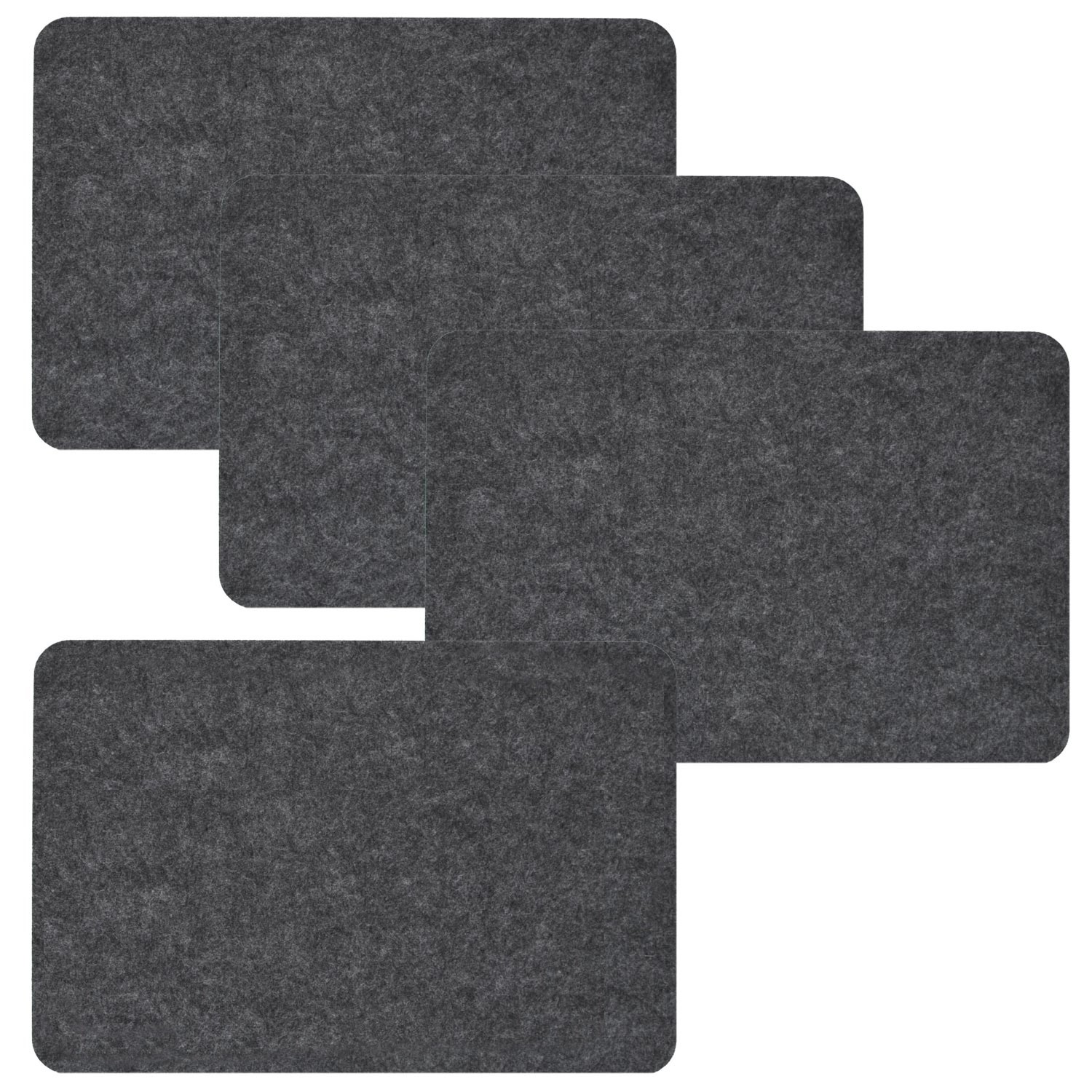 DuneDesign 4 Extradicke Tischsets aus Filz 43 x 30 x 0.5 cm Grau