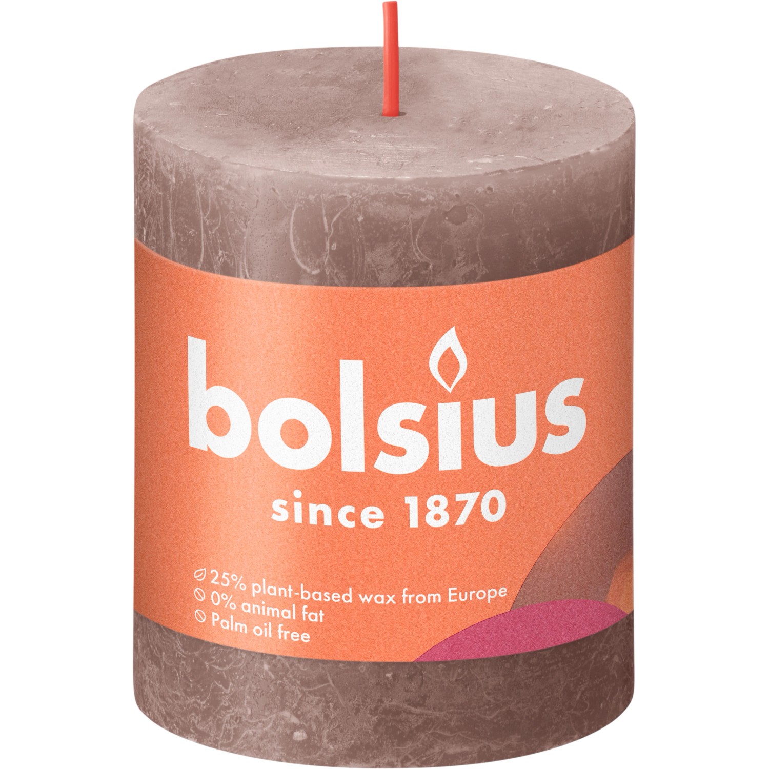 Bolsius Rustik-Kerze Shine 80/68 mm Rustikales Taupe