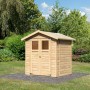 Unbehandeltes Karibu Holz-Gartenhaus Östersund mit Satteldach, 177x149 cm.