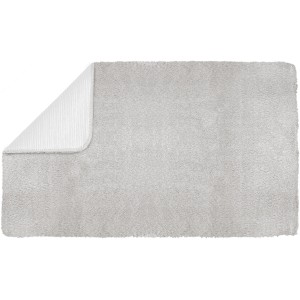 Silbergrauer Kleine Wolke Badteppich Cony, 120x70 cm, mit rutschfester Rückseite.