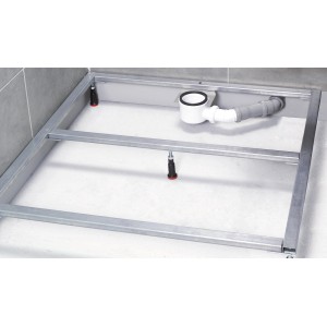 Hüppe Wannenfußgestell 800x800 mm für Duschwanne, Metallrahmen mit Ablauf.