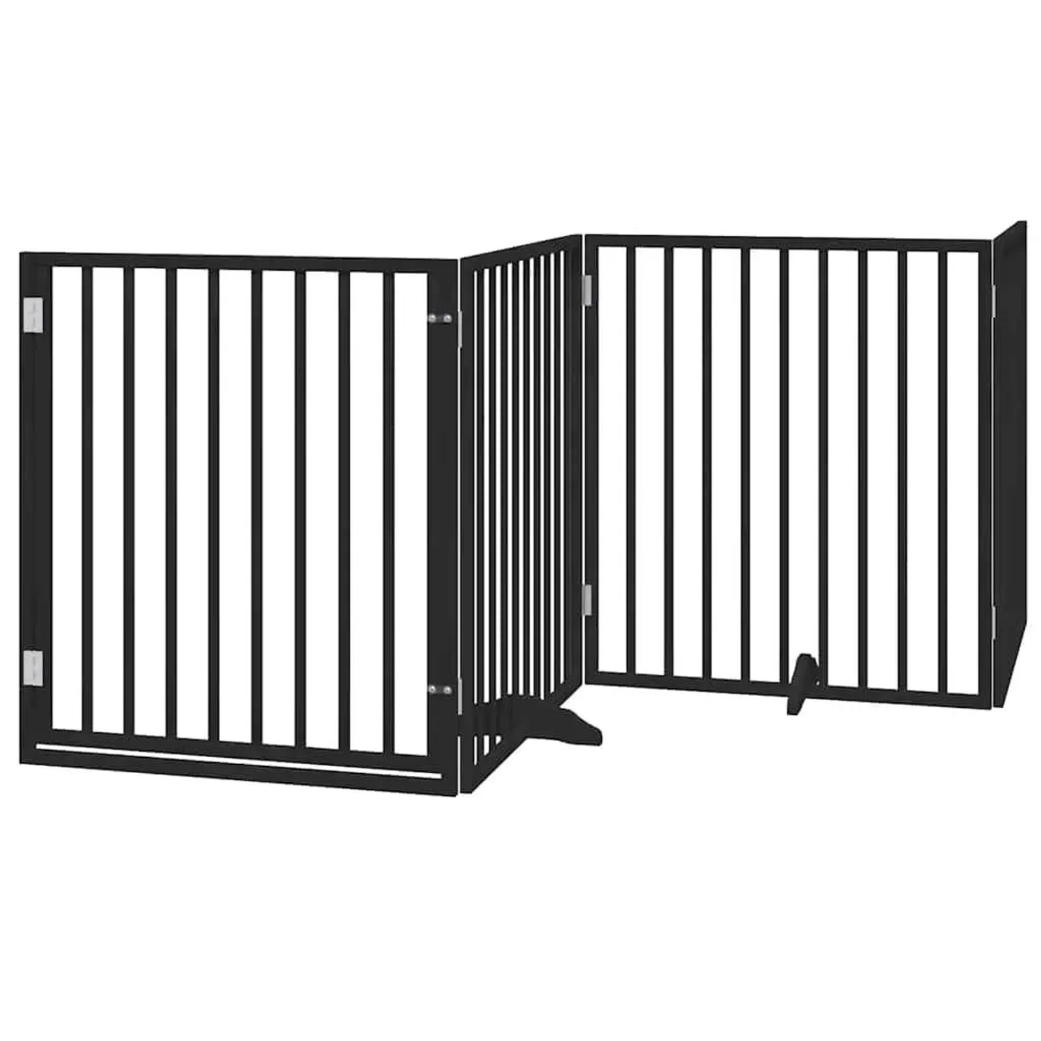 vidaXL 12 Tlg Hundetor mit Tür Faltbar Schwarz 960 cm Pappelholz 3155576