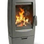 Grauer Plamen Gala Gusskaminofen 8 kW. Massive Tür, große Sichtscheibe mit Flammen, Aschekasten.