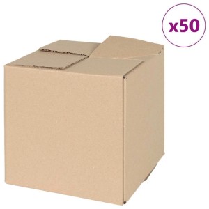 vidaXL Faltbox mit Speicher 50 Stk Natur 20 x 20 x 20 cm Karton 4106564