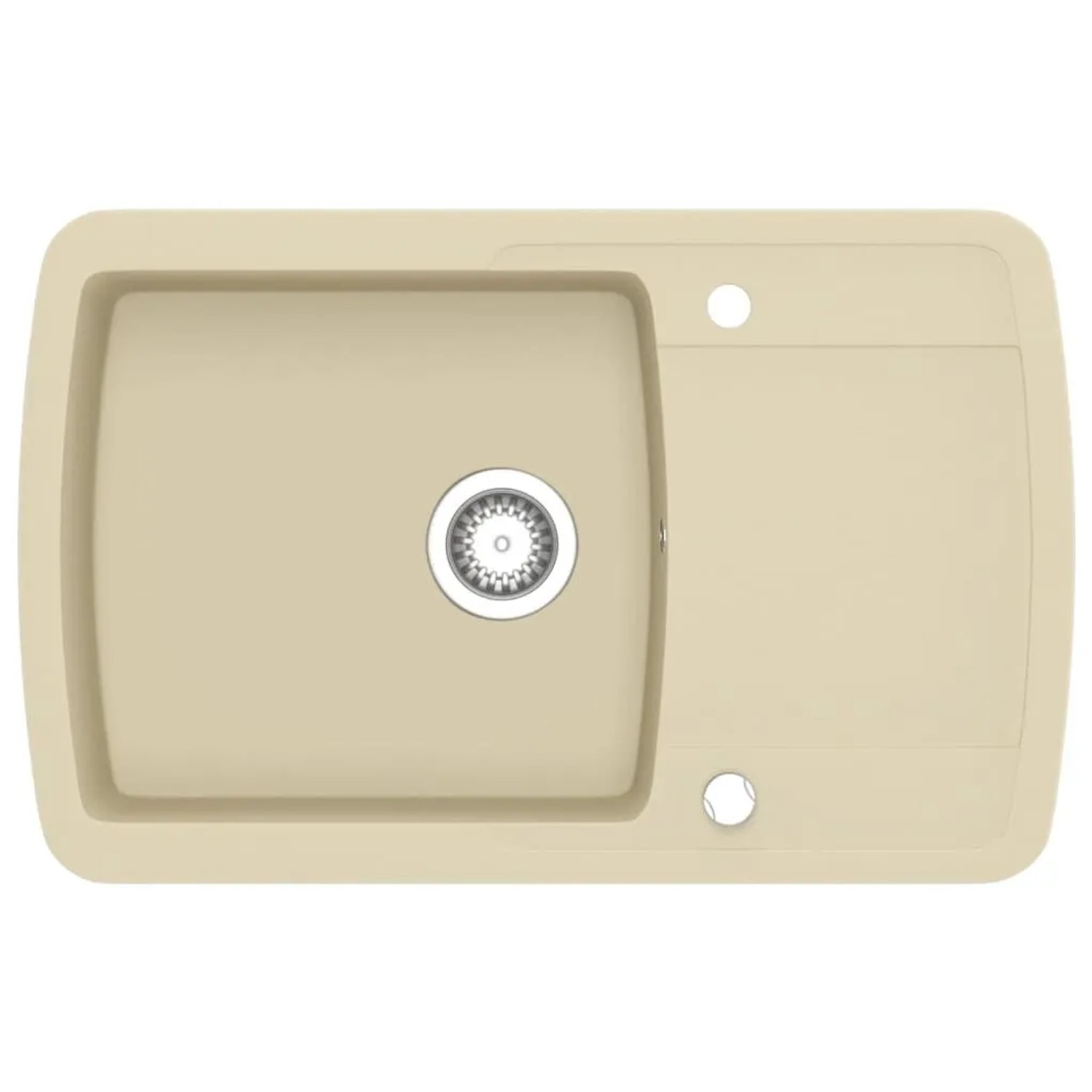 vidaXL Granitspüle Einzelbecken Beige 144852