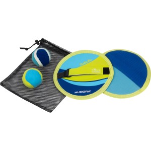 Hudora Klettballset Outside mit 2 Fängern und Bällen im Netzbeutel.