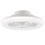 Weiße LED-Deckenleuchte Montero mit Ventilator, Durchmesser 42 cm.