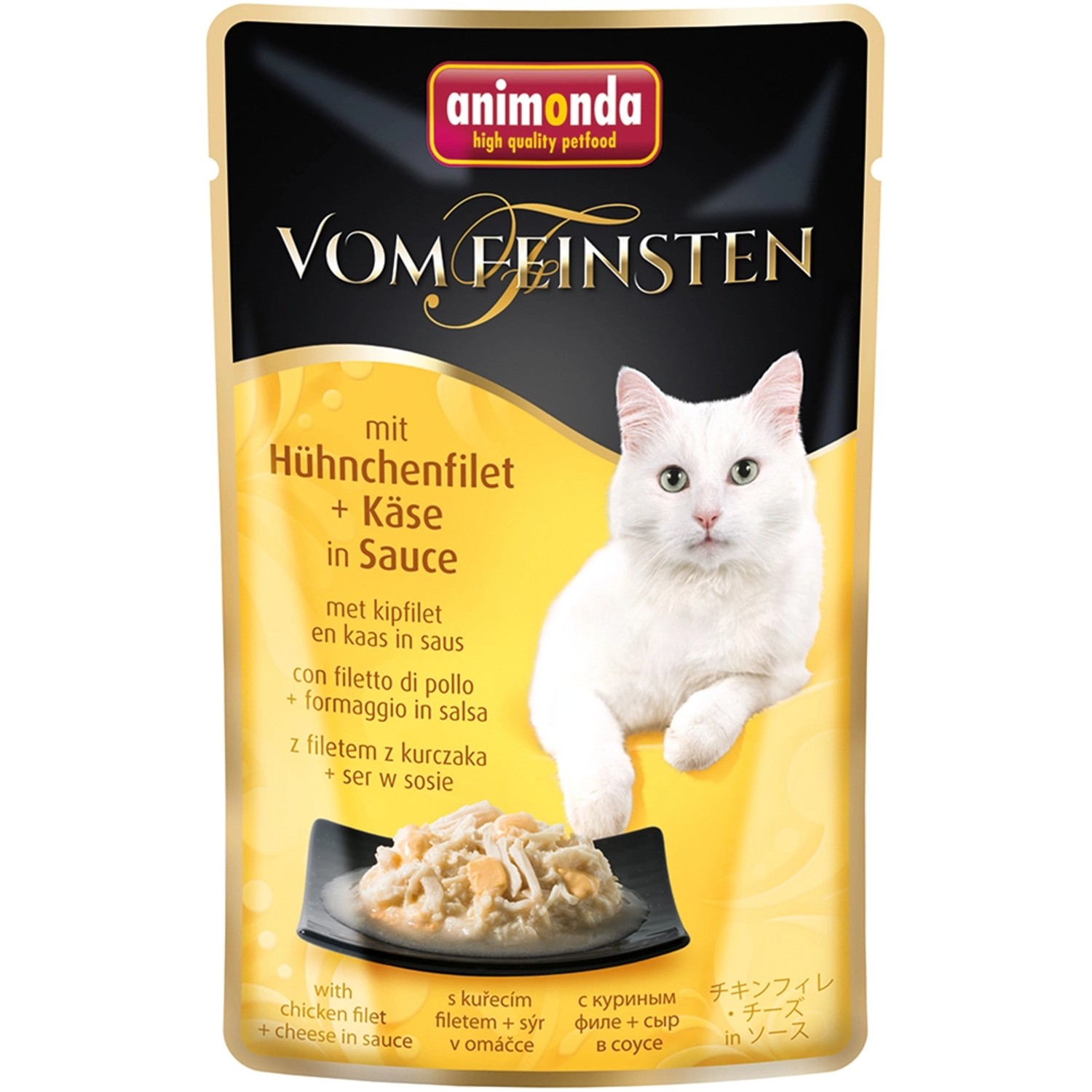 Vom Feinsten Katzen-Nassfutter in Sauce Huhn und Käse 50 g