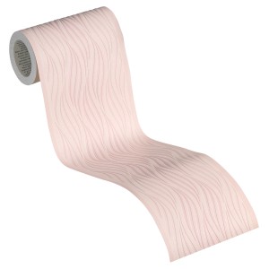 A.S. Création selbstklebende Borte mit Wellenmuster in Rosa, 5 m x 13 cm.