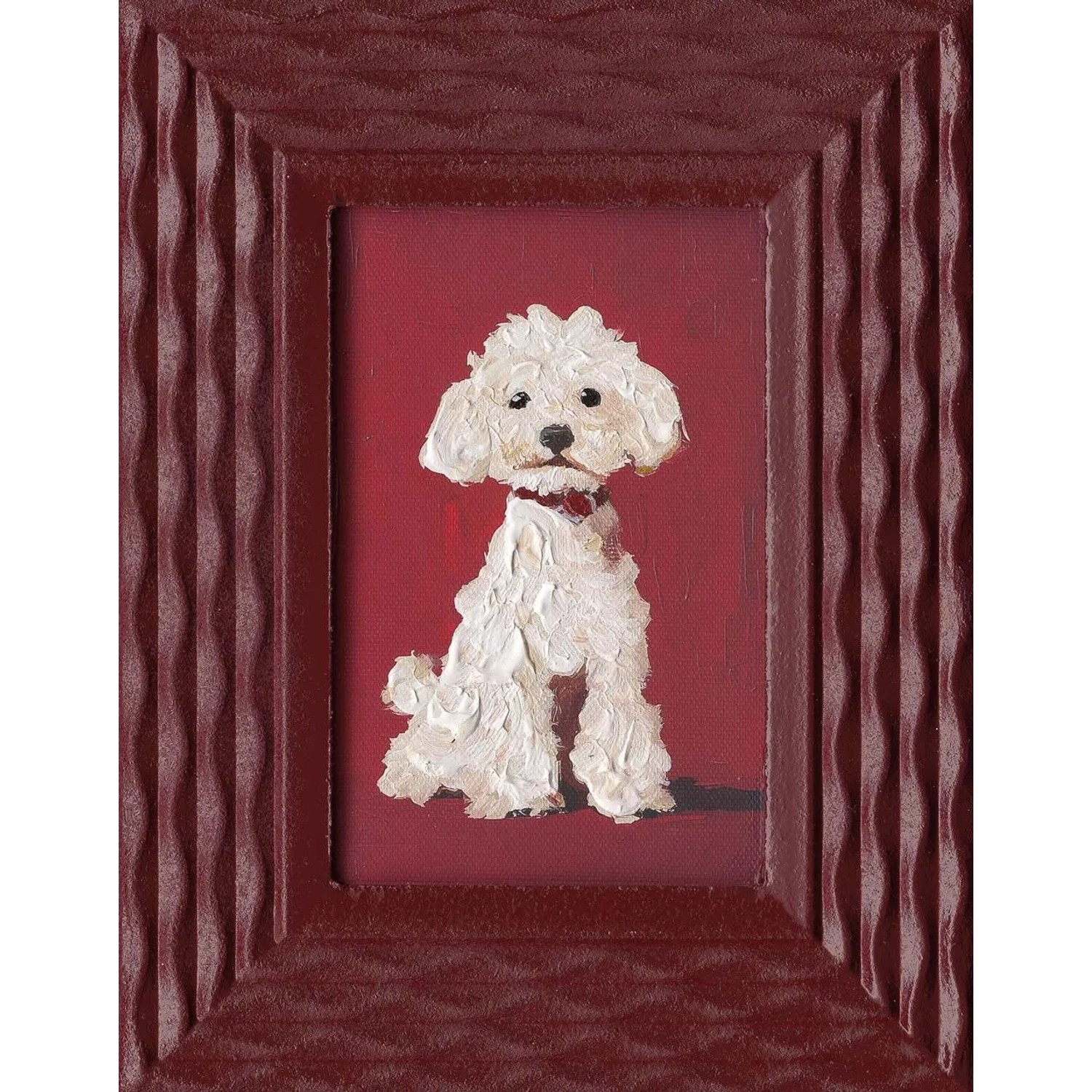 Art Universe Leinwandbild White Dog 18 x 23 cm