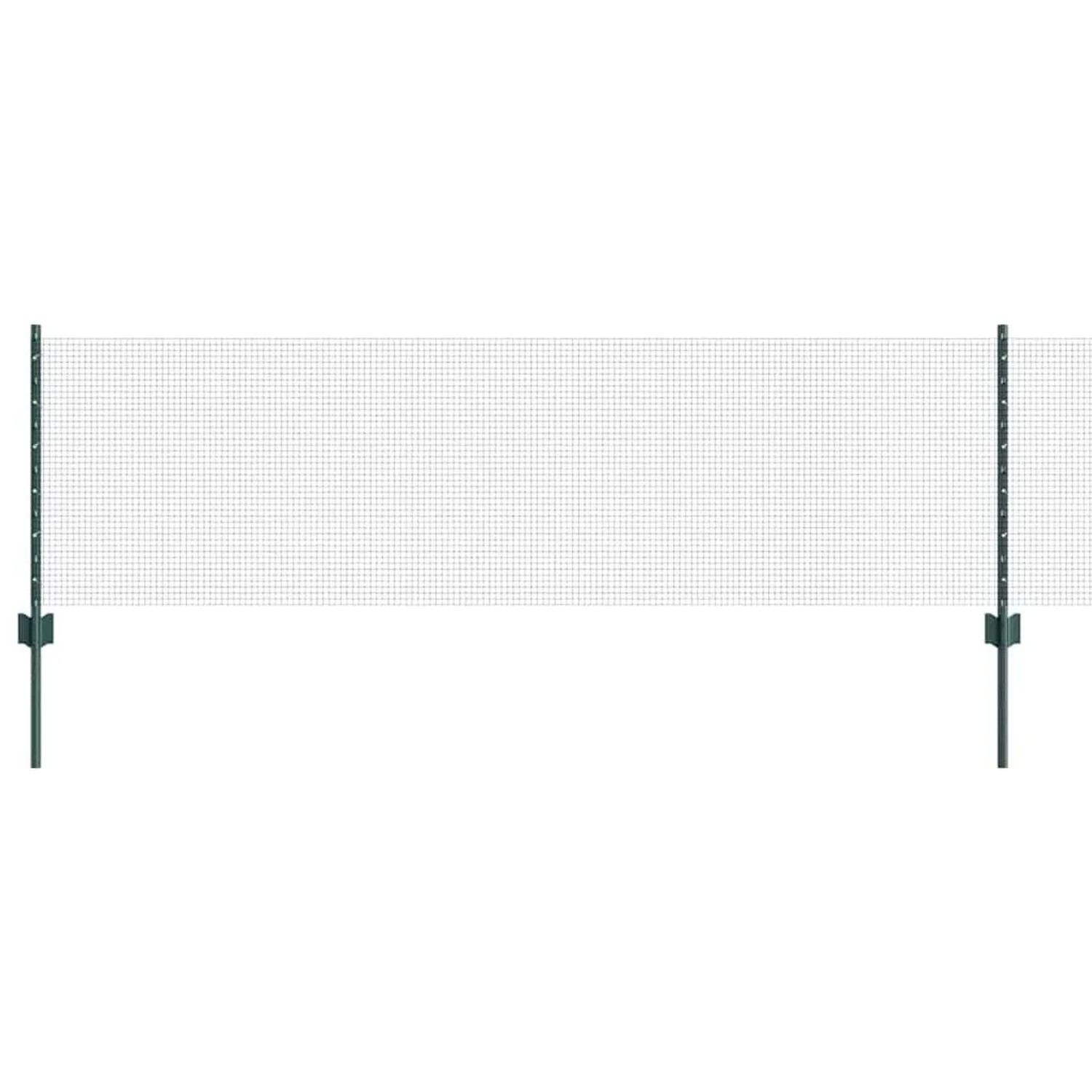 vidaXL Zaun mit Pfosten Grün 0,6 x 25 m Stahl und PVC 3336471