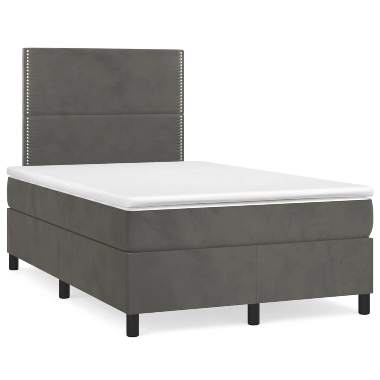 Vidaxl Boxspringbett Mit Matratze Dunkelgrau 120x200 Cm Samt günstig online kaufen