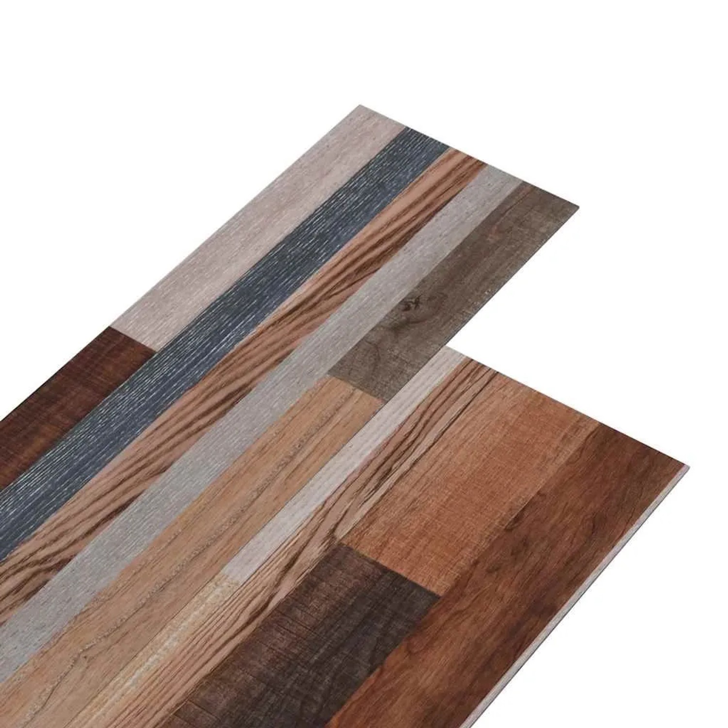 DELUKE Vinylboden PVC-Dielen Selbstklebend Wasserfest 2mm Stärke Rutschfest Laminat Vinyl Bodenbelag Laminatboden Mehrfarbig 5,02m²
