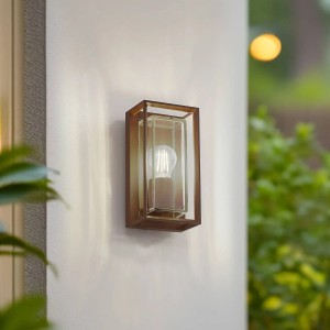 Moderne braune Arcchio Außen Wandleuchte Ismera aus Aluminium mit E27 Fassung.
