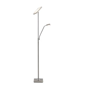 Lindby LED Stehlampe Sumani 9945430 Dimmbar Modern in Alu aus Metall 2-flammig Wohnzimmerleuchte