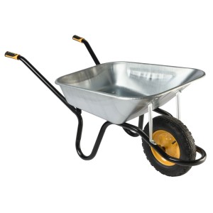 Haemmerlin Schubkarre Aktiv Premium, 100 l, verzinkte Mulde, Luftrad, Stahlgestell. Ideal für Bau und Garten.