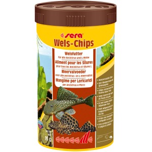 Sera Wels-Chips Nature Fischfutter für Welse, 250ml Dose.