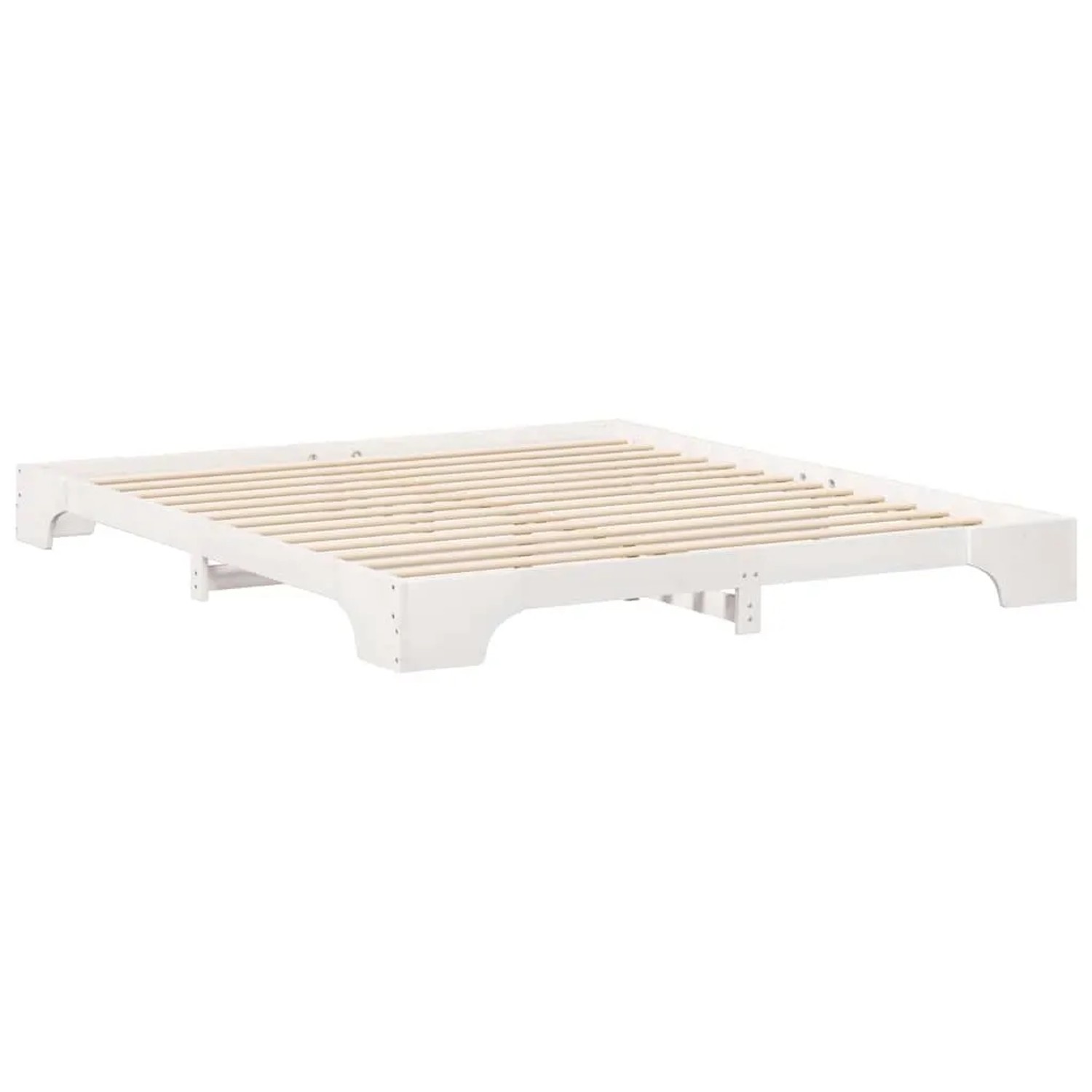 vidaXL Bettrahmen Weiß 200 x 210 cm Massives Kiefernholz 872909