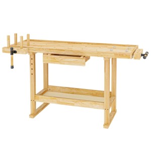 Wiltec Werkbank 151x61,5x86cm aus Holz Werktisch 150kg Arbeitstisch Hobelbank Wiltec Werkbank 151X615X86Cm Aus Holz Werktisch 150Kg Arbeitstisch Hobelbank