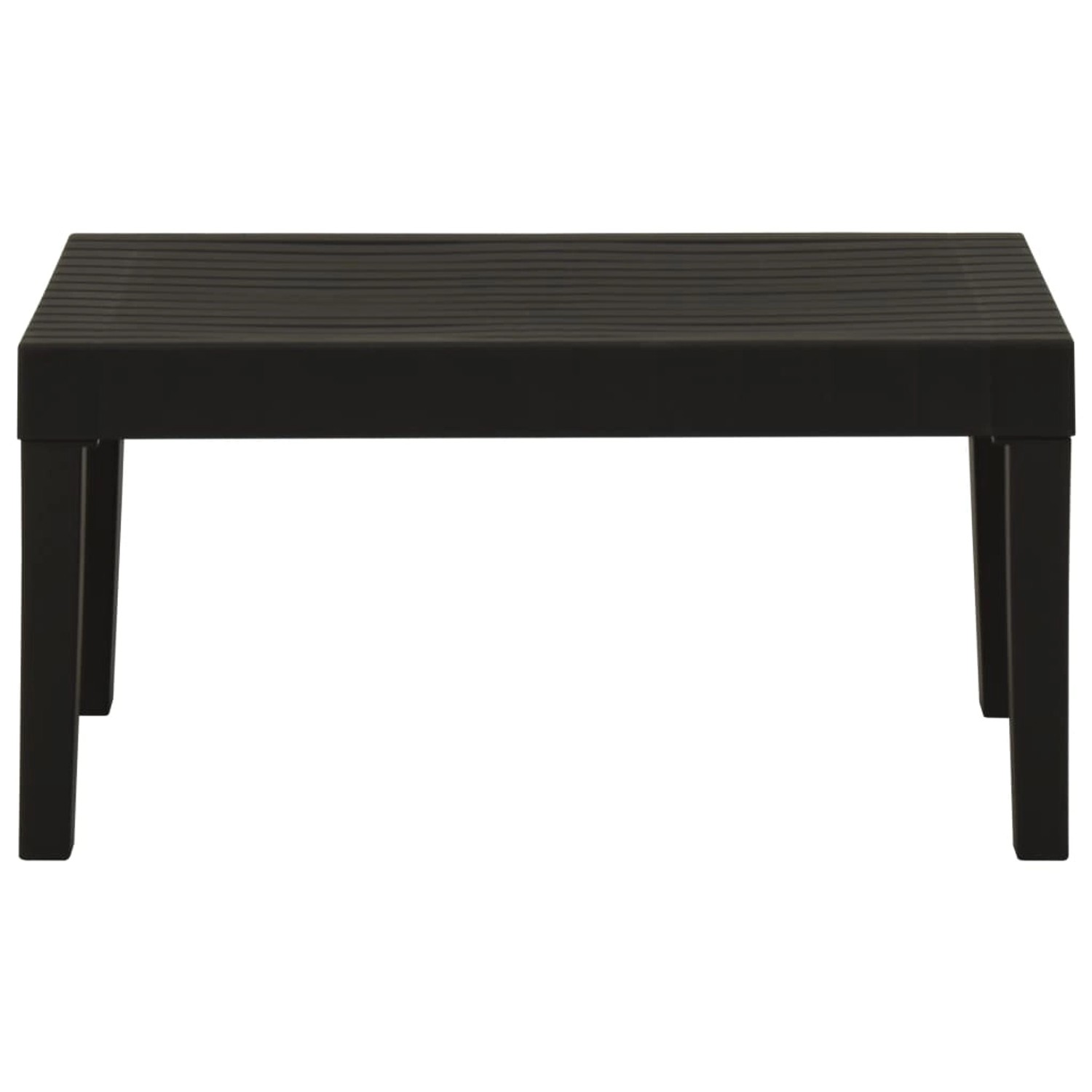 Grauer vidaXL Lounge-Gartentisch aus Kunststoff, ideal für entspannte Stunden im Freien.