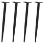 4er Set konische, schwarze Möbelbeine aus Stahl, 72-73 cm hoch, für Konsolentische.