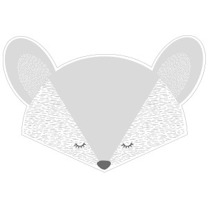 ESTAhome Wandtattoo Tierkopf hellgrau (70x48cm): Dekorativer Wandsticker für Kinderzimmer.