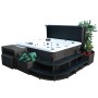 Braune Rattantreppe für Canadian Spa Whirlpool, 2-stufig, aus synthetischem Holz, 106x56x43cm.