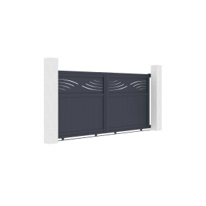 Casanoov Schiebetor 3M Halti H 140Cm & Gartentür 1M Halti H 140Cm Aluminium Grau Casanoov Schiebetor Halti 300x140cm Aluminium & Gartentür 100x140cm Grau