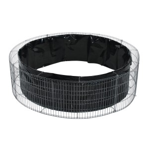 Rundes Bellissa Gabionen-Hochbeet, Ø 146 cm, mit schwarzer Folie. Ideal für Garten und Terrasse.