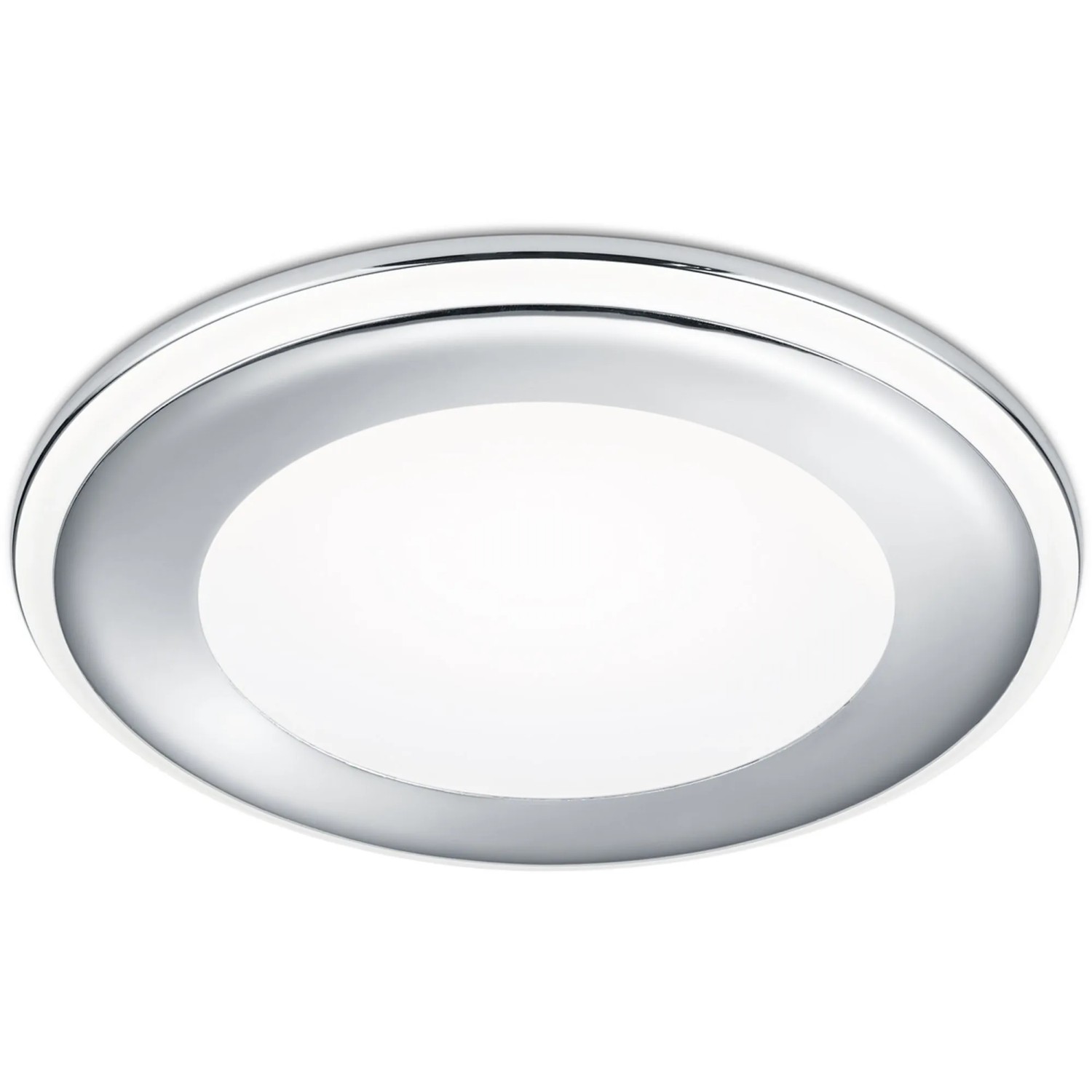 Runder Trio LED Einbauspot Aura in Chrom, 10W, 1040 Lumen, warmweiß.