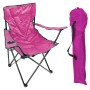 Pinker Mojawo Anglersessel/Campingstuhl mit Getränkehalter und Tragetasche.