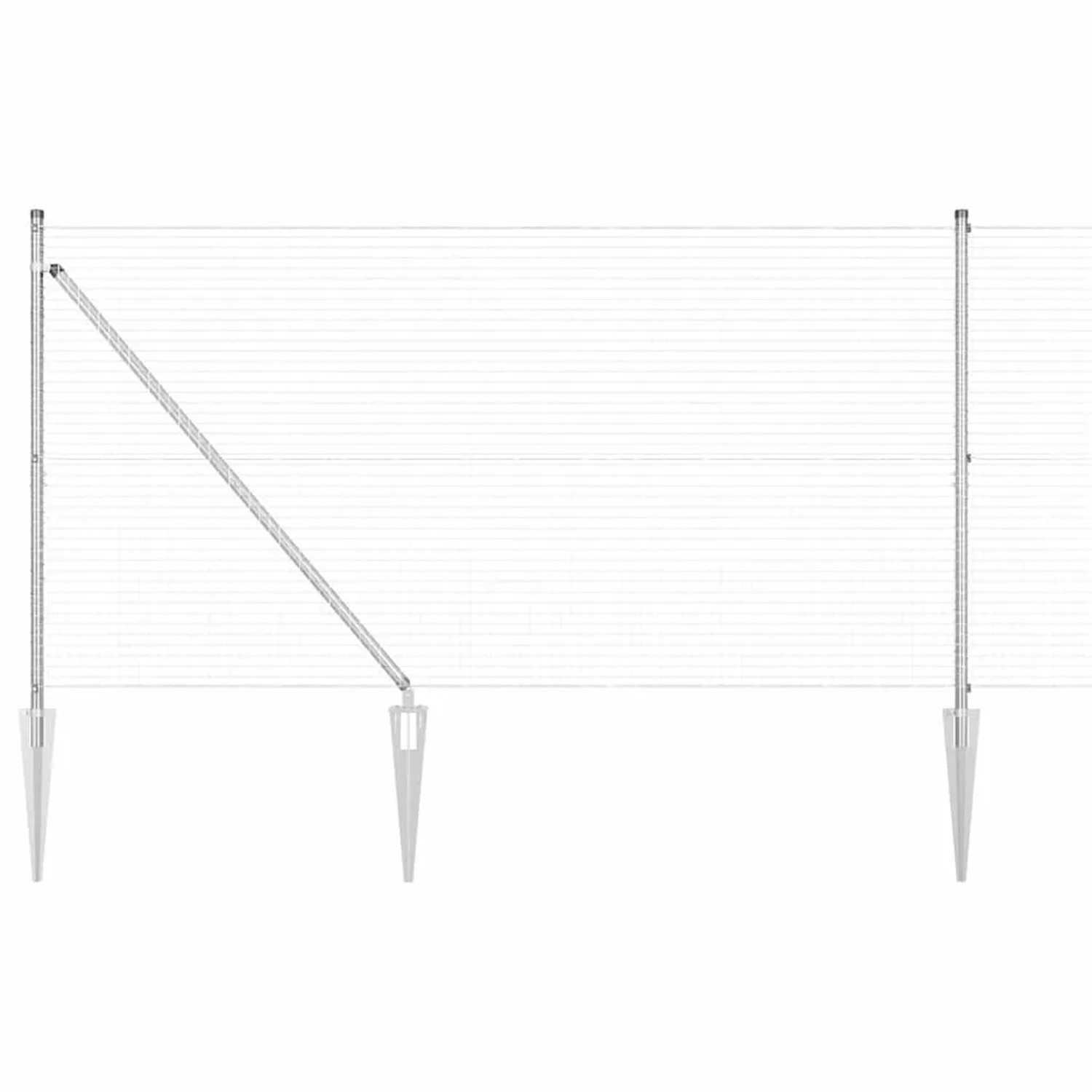 vidaXL Zaunpfosten Silber 50 x 1,2 m 25 x 25 mm Gitter Stahl 3352003 günstig online kaufen