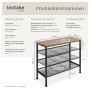 Tectake Schuhregal Wolverhampton Industrial Style Holz und Stahl  75 50 x 30 50 x 69 50 cm Industrial Holz Hell  Eiche Sonoma_6