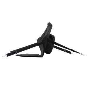 Schwarzer Kajak Sitz von ECD Germany mit verstellbarer Rückenlehne und Befestigungsgurten für SUP Paddle Board.