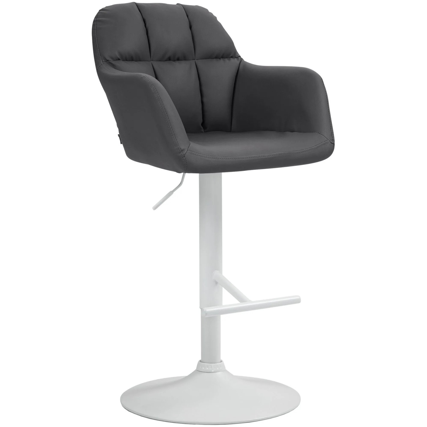 DELUKE Barhocker TUBEL Kunstleder Schwarz 57x59x97cm Weiß Barstuhl Höhenverstellbar Mit Lehne Drehbar Tresenhocker Tresenstuhl