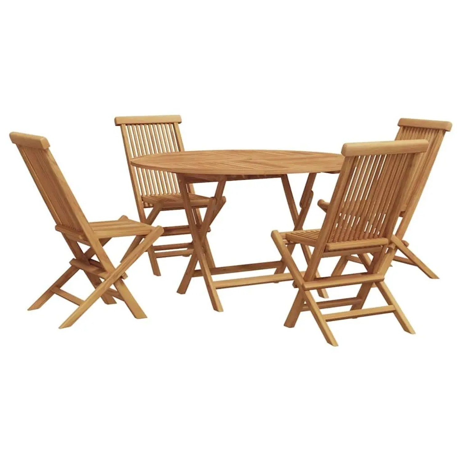 vidaXL Garten Essgruppe 5-Tlg Braun Massivholz Teak 3385967 günstig online kaufen