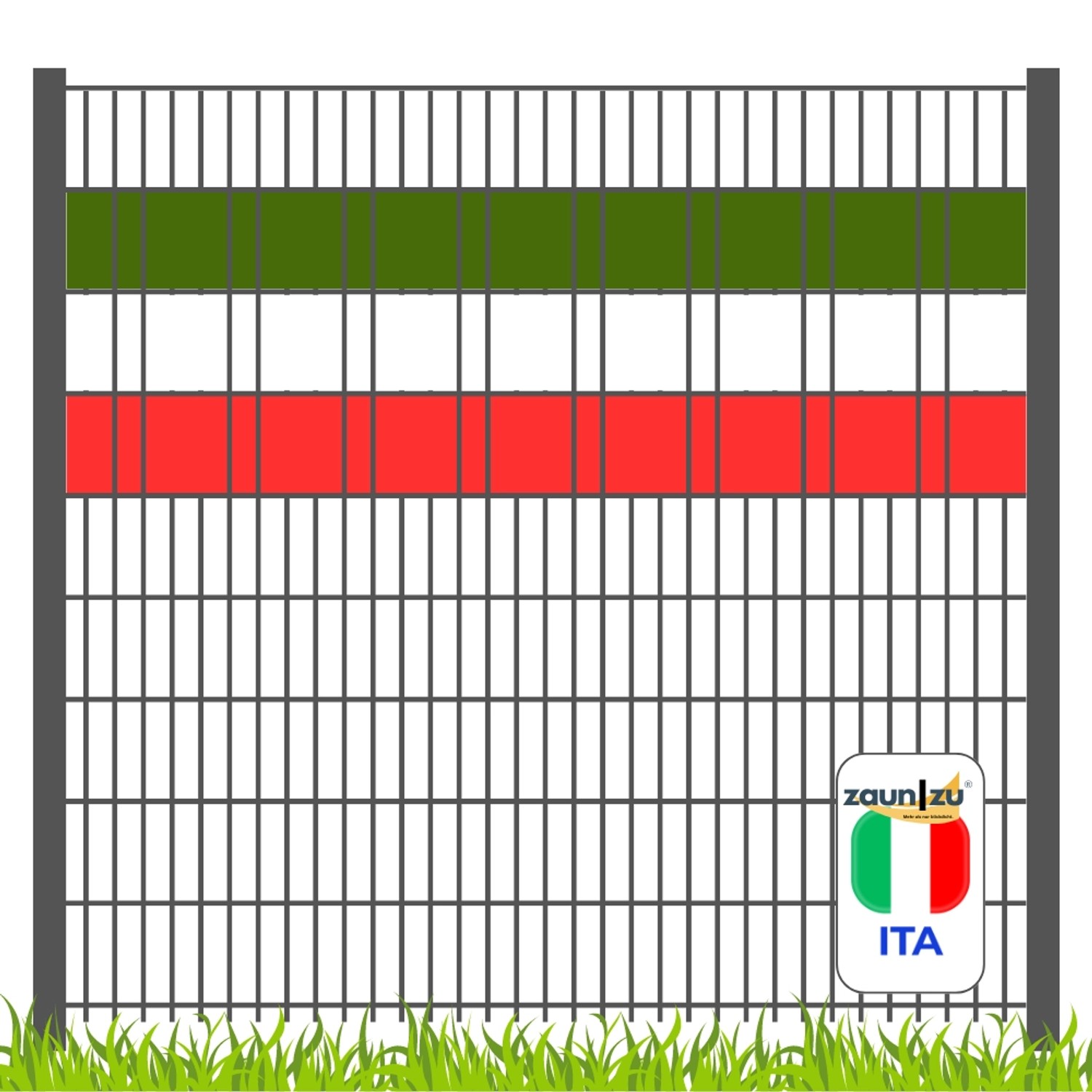 zaunzu Sichtschutz Fanartikel Italien für Doppelstabmatten Volle Streifenbr günstig online kaufen