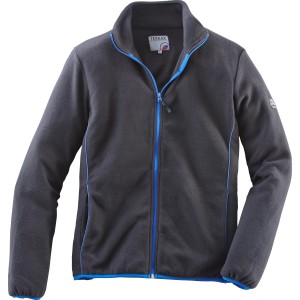 Schwarze Herren Fleecejacke XL für Beruf & Freizeit mit royalblauen Details.