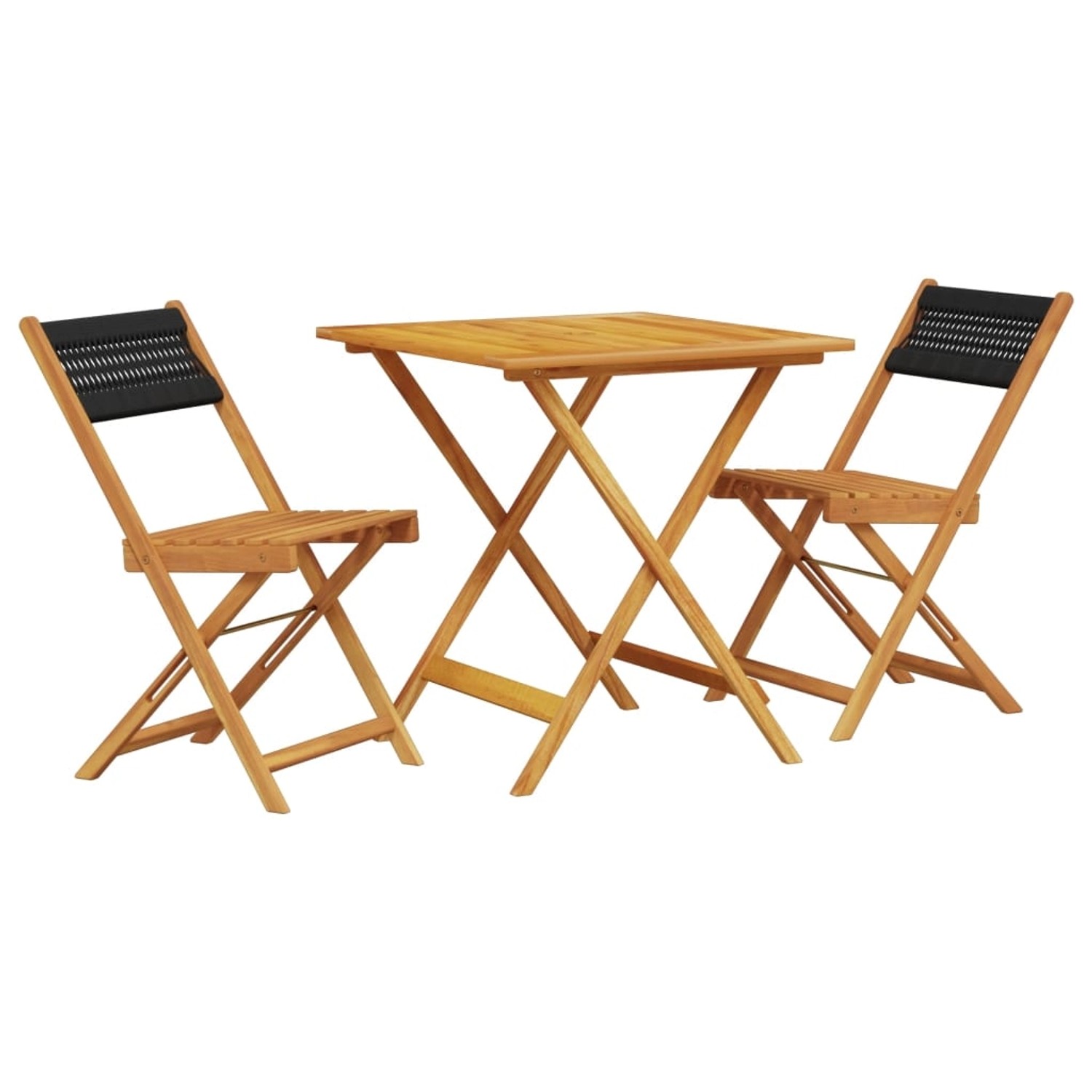 vidaXL 3-tlg Bistro-Set Schwarz Polypropylen und Massivholz Modell 8