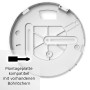 Montageplatte des Ei Electronics Rauchmelders Ei650, kompatibel mit vorhandenen Bohrlöchern.