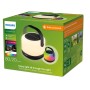 Philips Solarleuchte Alula, tragbar, schwarz-weiß, mit RGB-Farbwechsel und Tragegriff.
