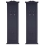 2er-Set dunkelgraue MCW Wandgarderobe H33 mit je 3 Haken aus Paulowniaholz.