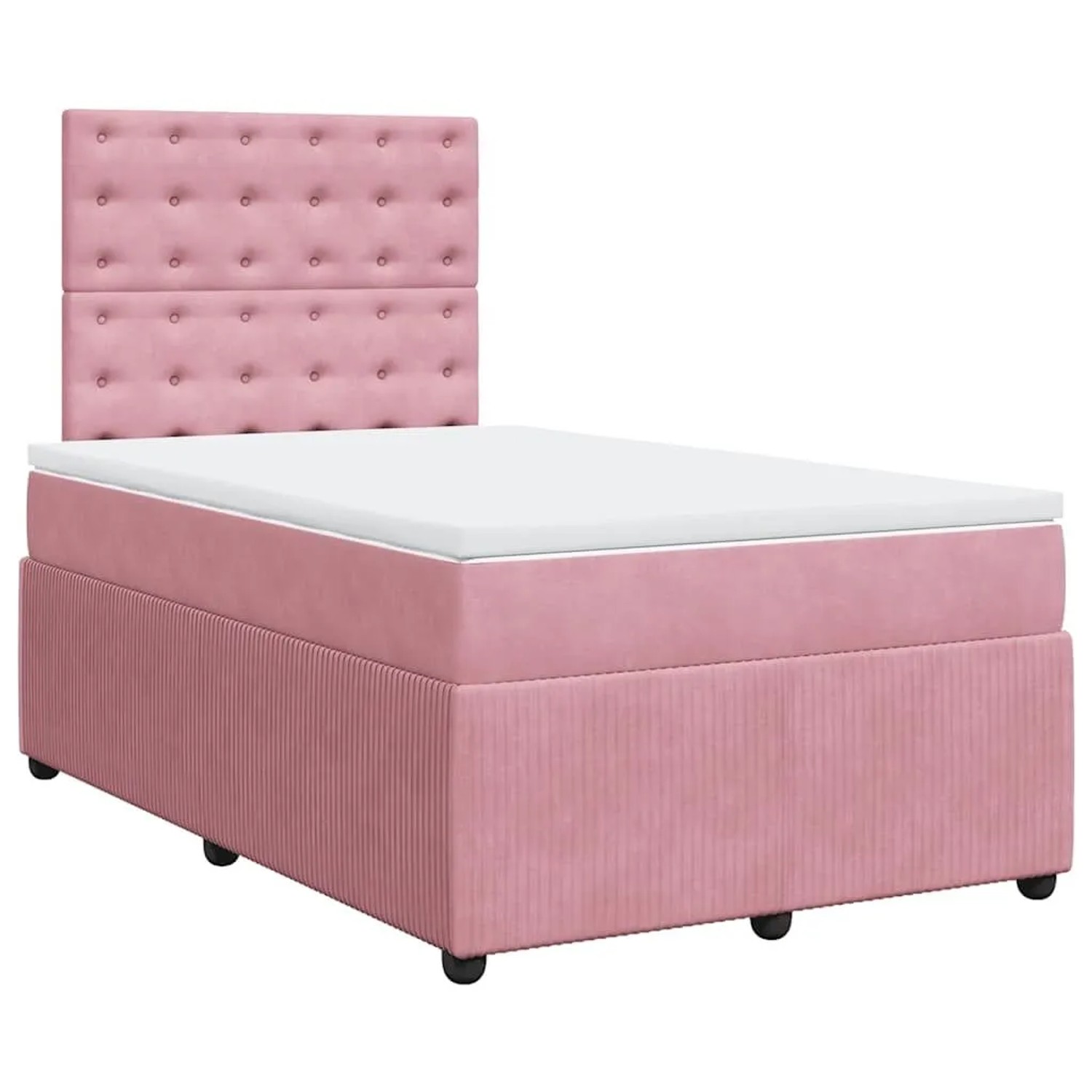 vidaXL Boxspringbett mit Matratze Rosa 120x200 cm Samt 3294627