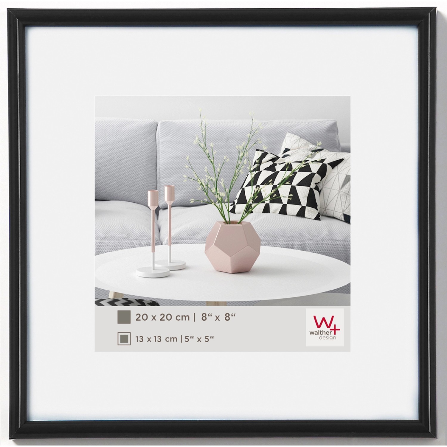 walther design Galeria Kunststoff Bilderrahmen  20x20 cm Schwarz günstig online kaufen