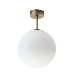 Licht-Erlebnisse Deckenlampe Kugel Schirm Ø 20 cm E14 Glas Echt-Messing