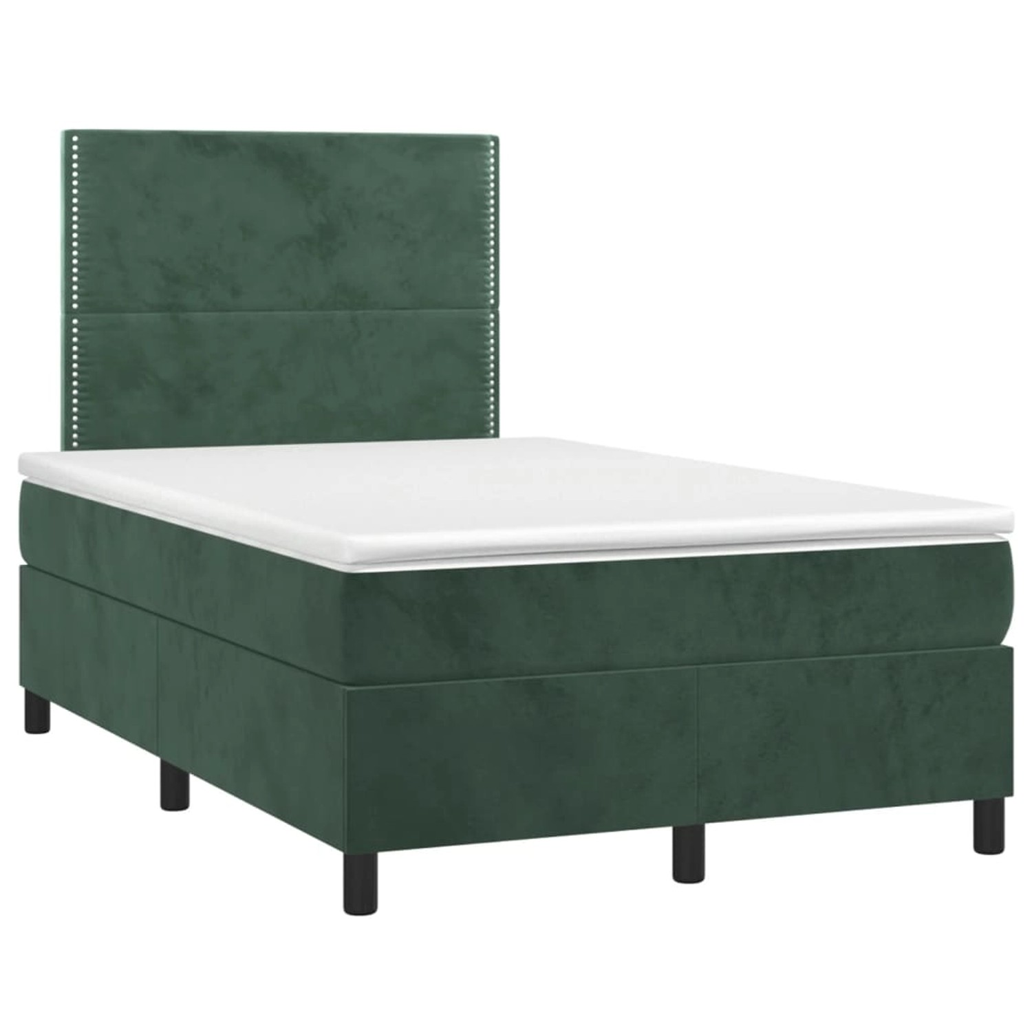 vidaXL Boxspringbett mit Matratze & LED Dunkelgrün 120x200 cm Samt 3136056 günstig online kaufen