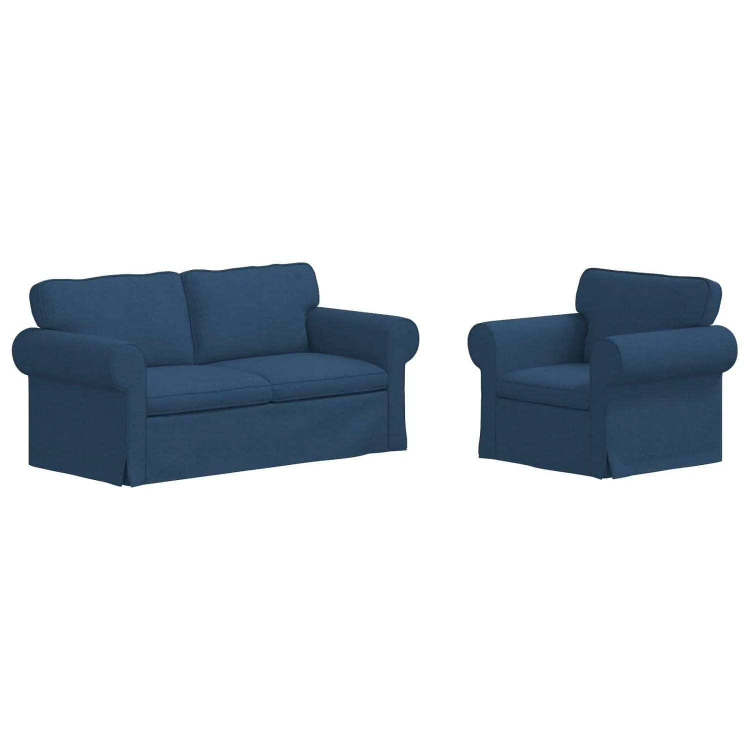 vidaXL Sofa 2-Tlg Blau 175 x 82 x 80 cm Stoff 3407536