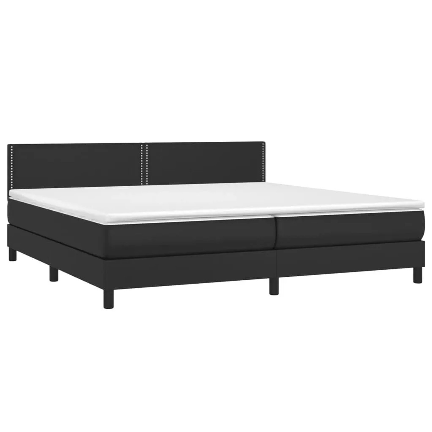 vidaXL Boxspringbett mit Matratze Schwarz 200x200 cm Kunstleder 3141083 günstig online kaufen