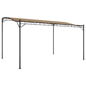 vidaXL Markise, 4x3 m, Taupe, Stahlgestell, ideal als Sonnenschutz für Garten & Terrasse.